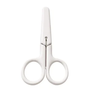 Stainless steel scissors White with cap 10.5cm 4.13inch portable